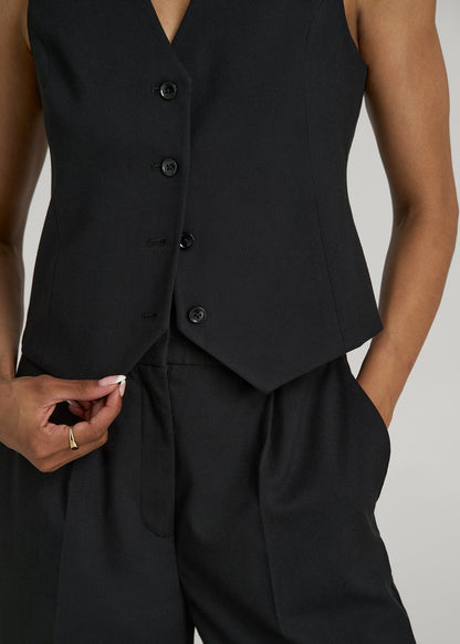Tailored Vest for Tall Women in Black