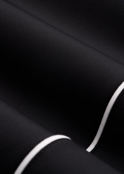 Track Pants with Piping for Tall Women in Black