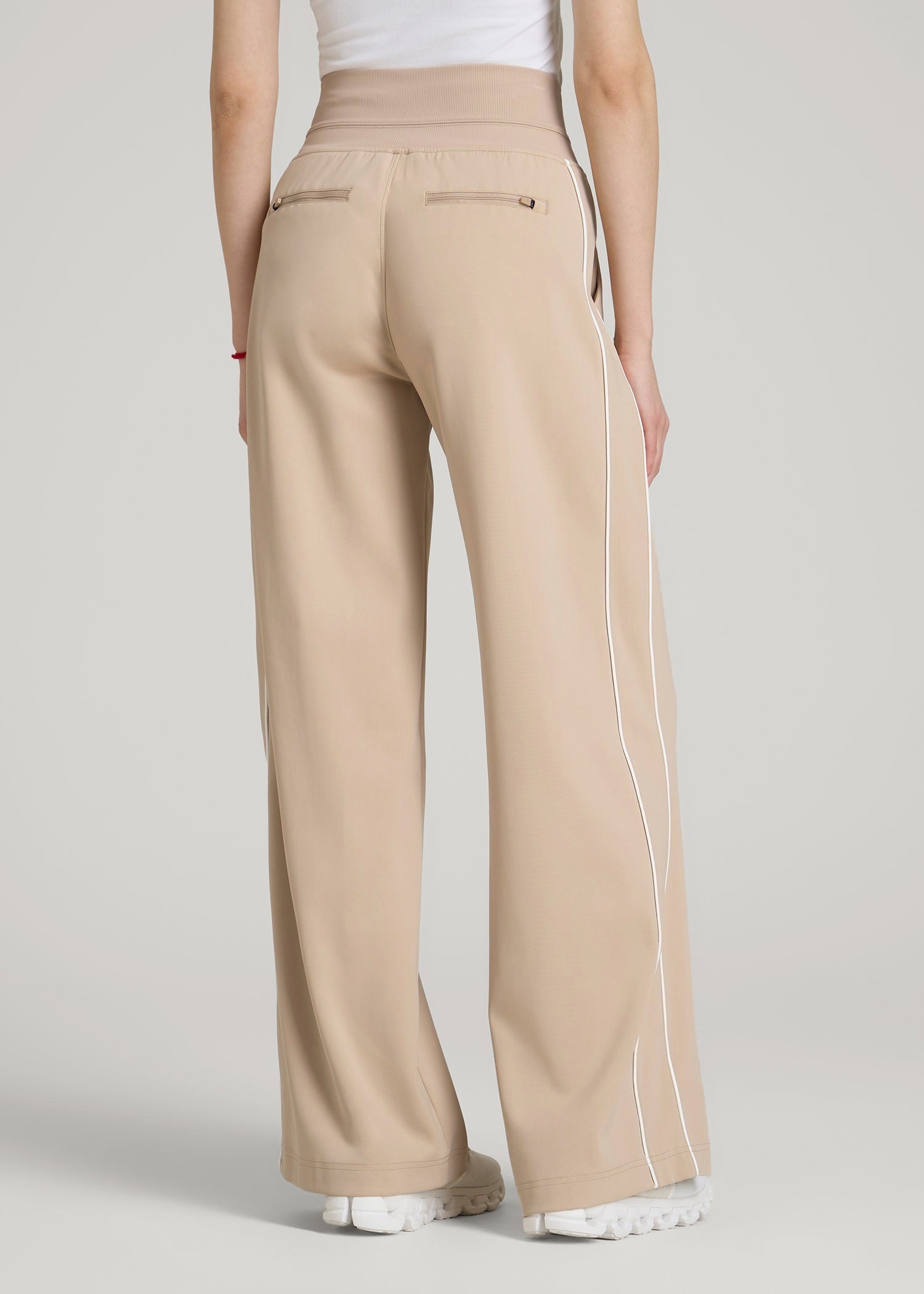 Track Pants with Piping for Tall Women in Clay