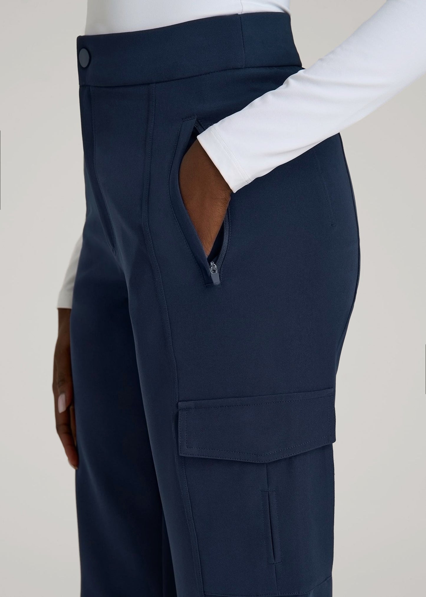 Traveler Cargo Pants for Tall Women in Navy