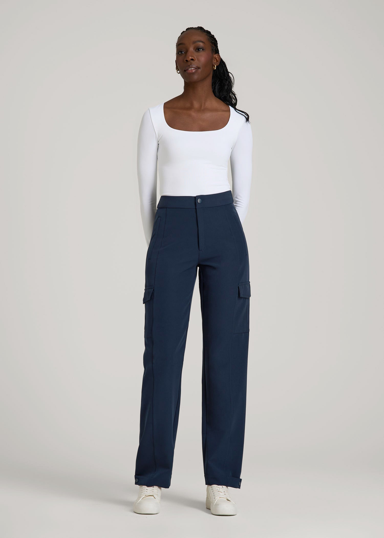 Traveler Cargo Pants for Tall Women in Navy
