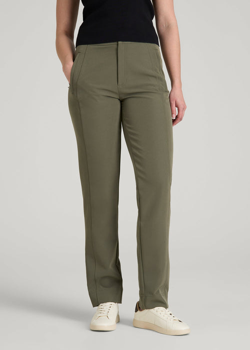 Traveler Tapered Fit Pant for Tall Women in Olive