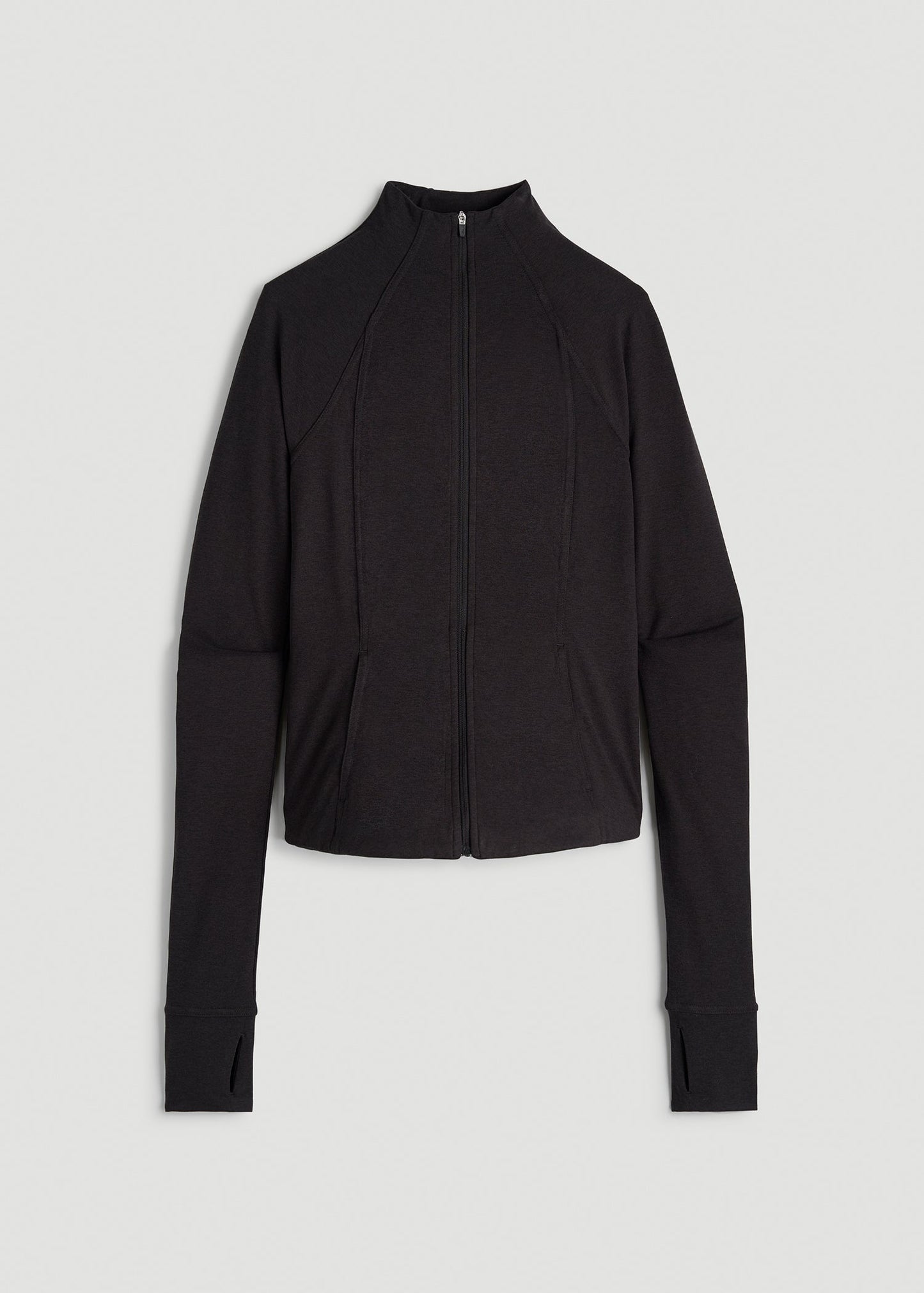 Ultra Soft Athletic Zip Up Jacket for Tall Women in Black Mix