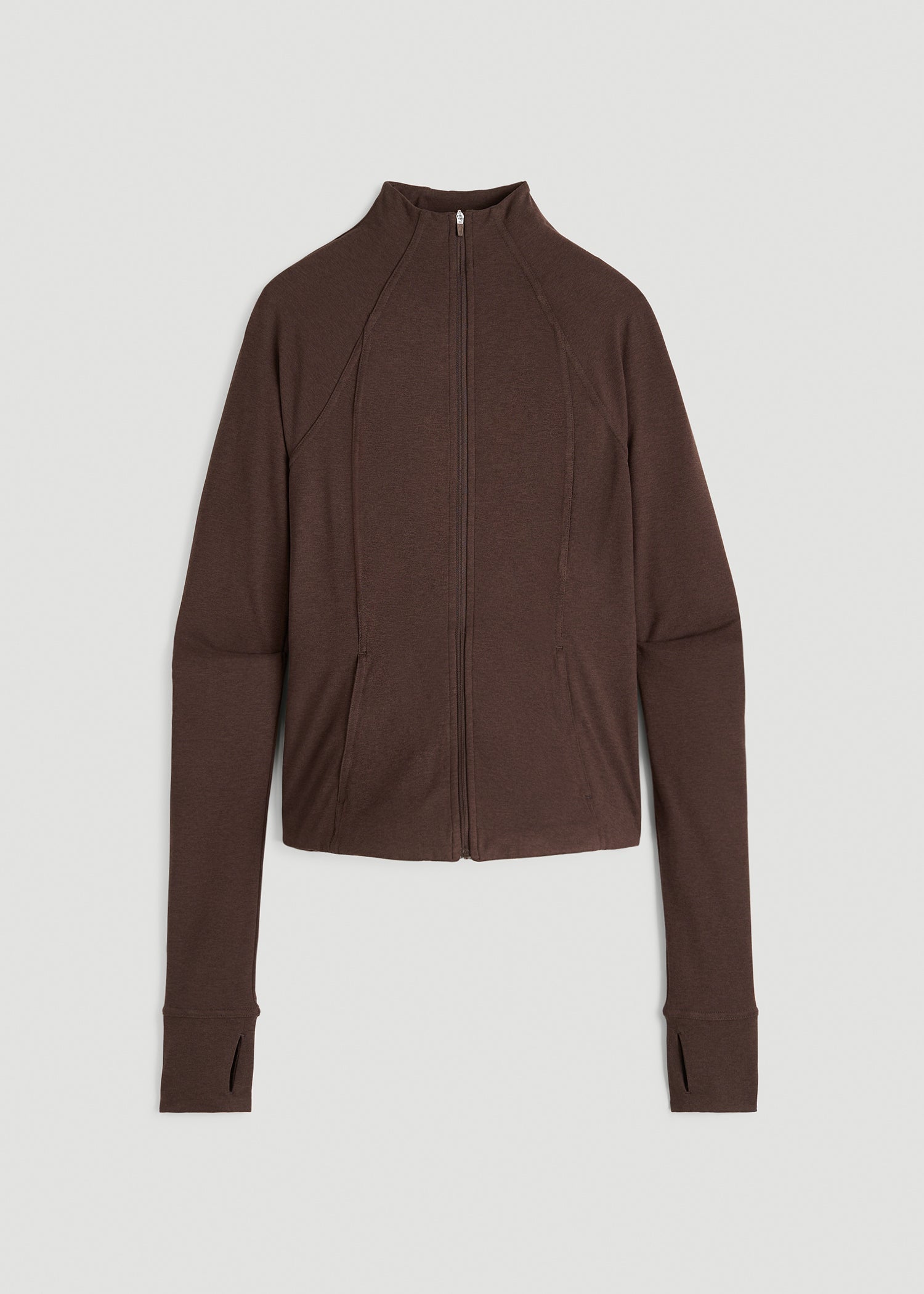 Ultra Soft Athletic Zip Up Jacket for Tall Women in Espresso Mix