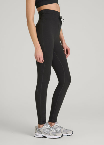 Ultra Soft Yoga Leggings for Tall Women in Black Mix
