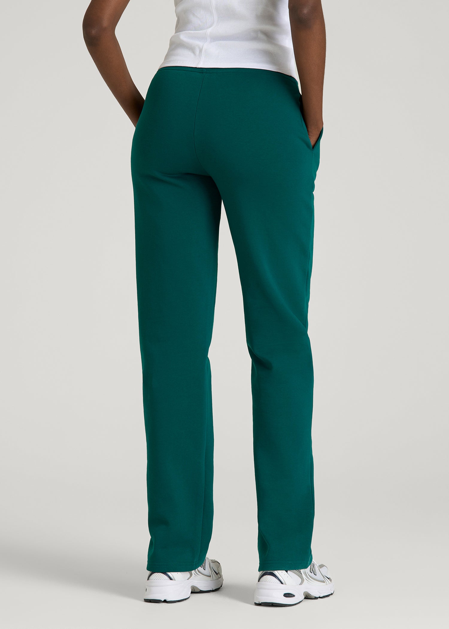 Wearever Fleece Open-Bottom Sweatpants for Tall Women in Deep Teal