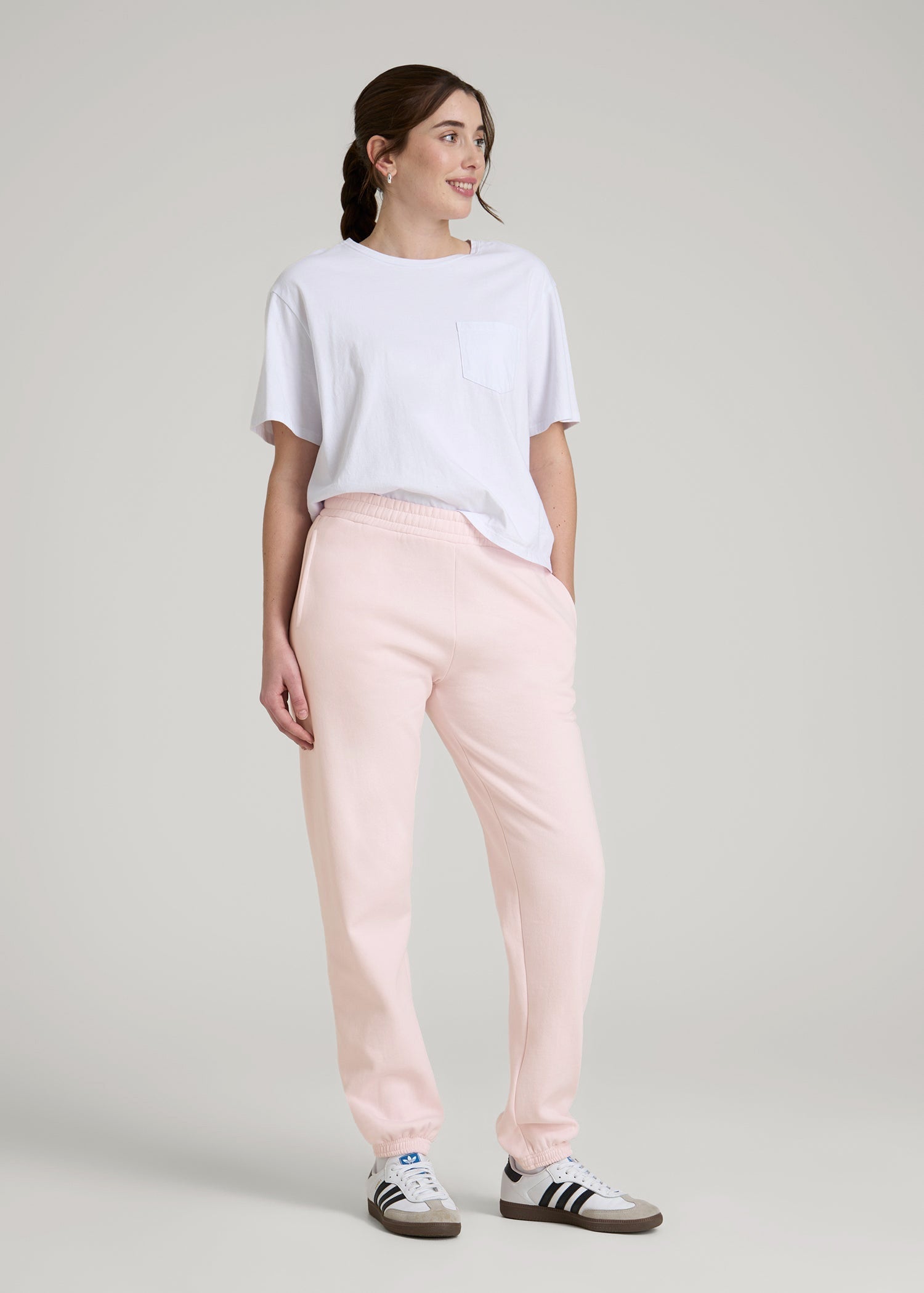 Wearever Fleece Relaxed Sweatpants for Tall Women in Barely Pink