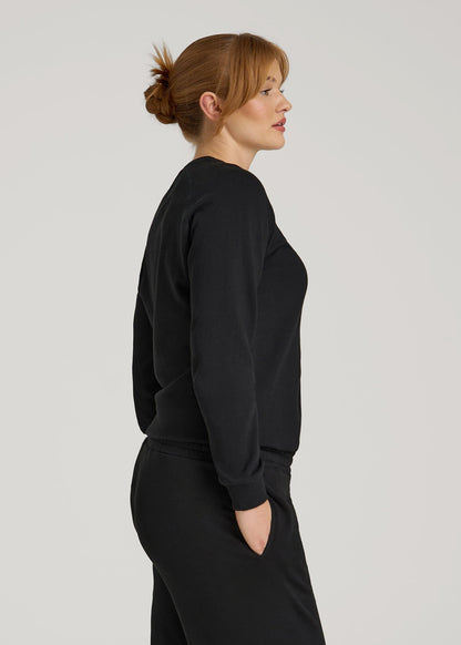 Wearever French Terry Crewneck Sweatshirt for Tall Women in Black