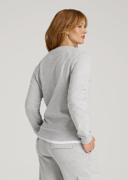 Wearever French Terry Crewneck Sweatshirt for Tall Women in Grey Mix