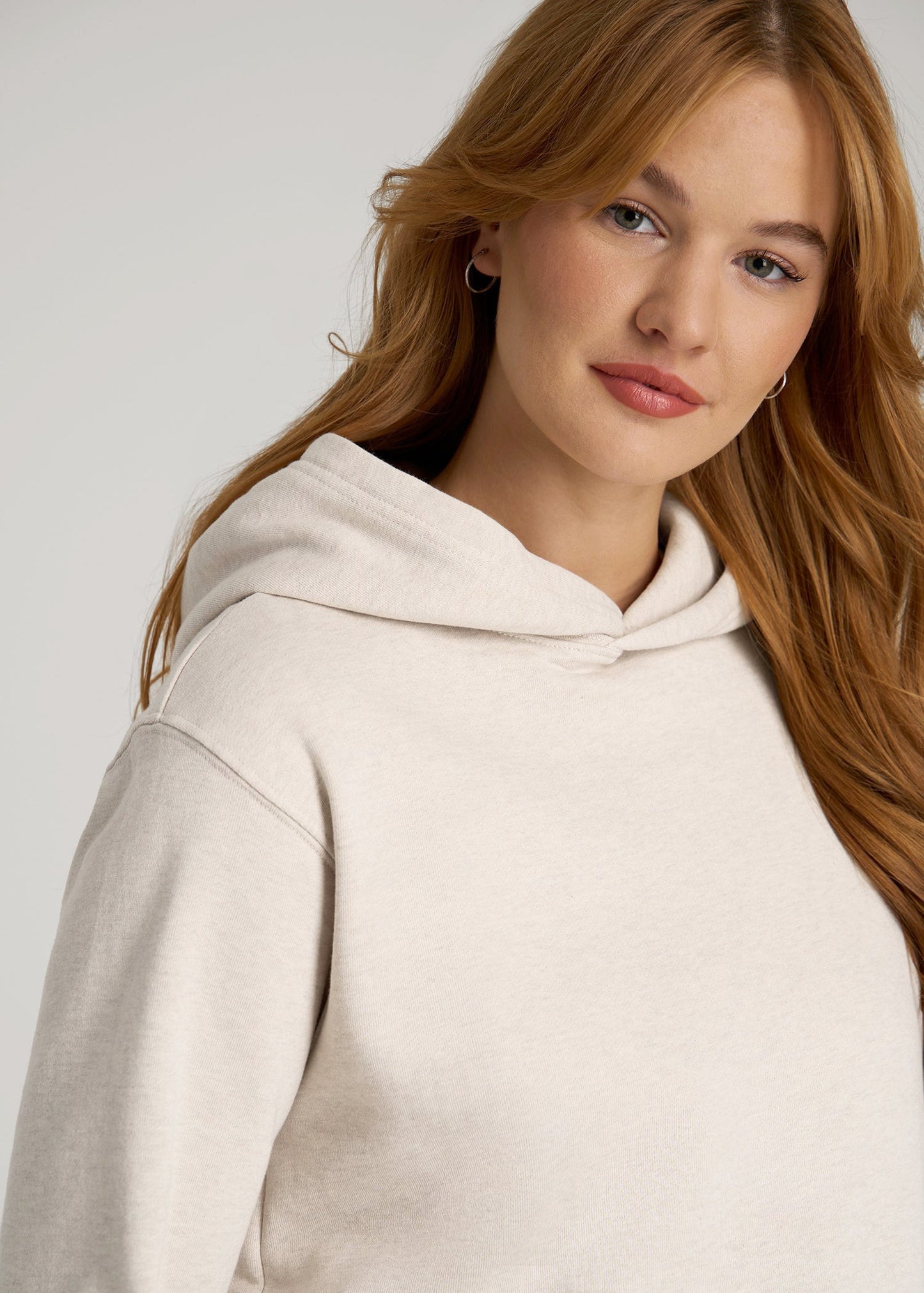 Wearever Fleece Relaxed Fit Hoodie for Tall Women in Oatmeal Mix