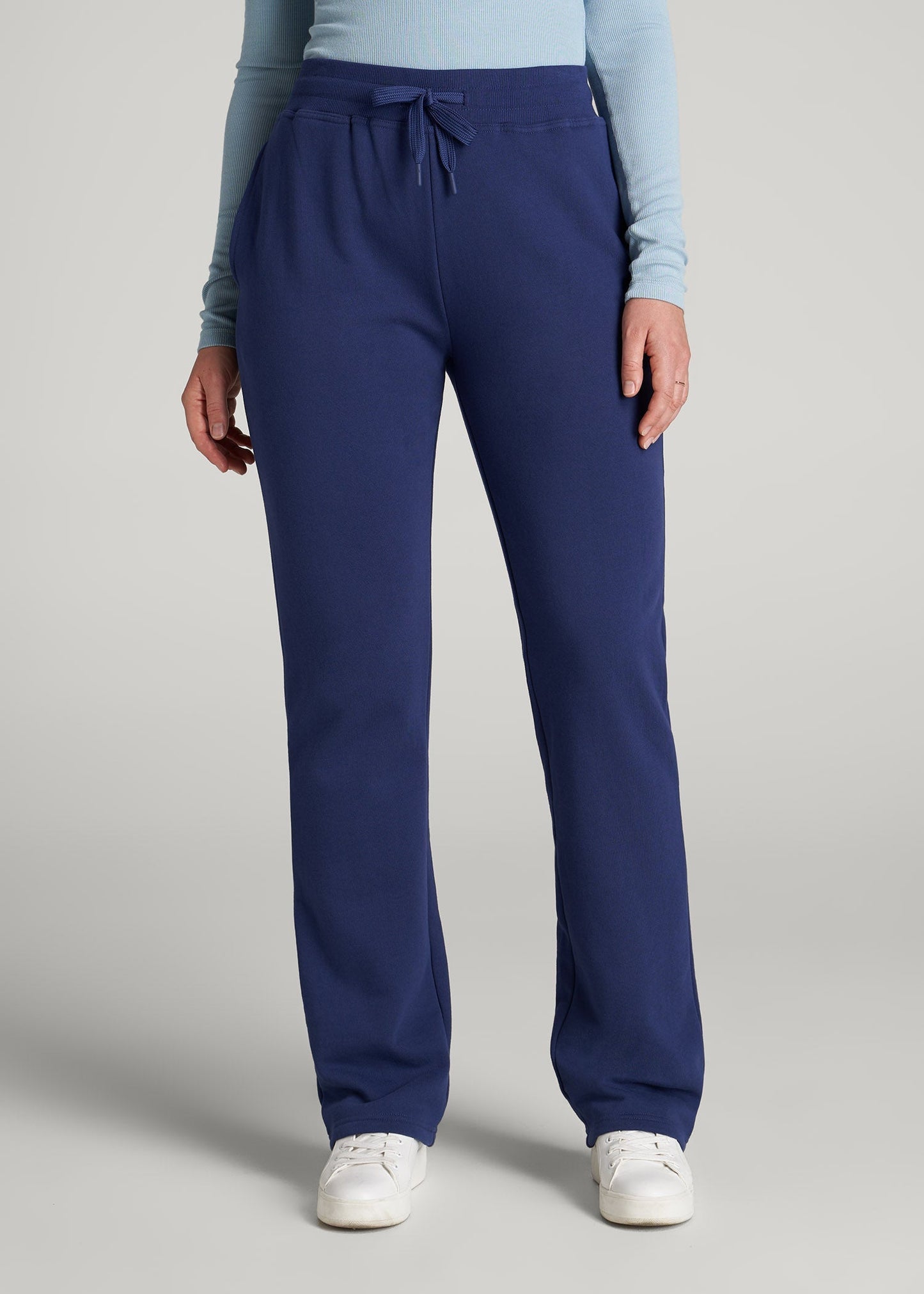 Wearever Fleece Open-Bottom Sweatpants for Tall Women in Midnight Blue