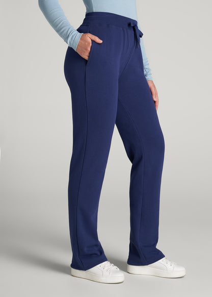 Wearever Fleece Open-Bottom Sweatpants for Tall Women in Midnight Blue
