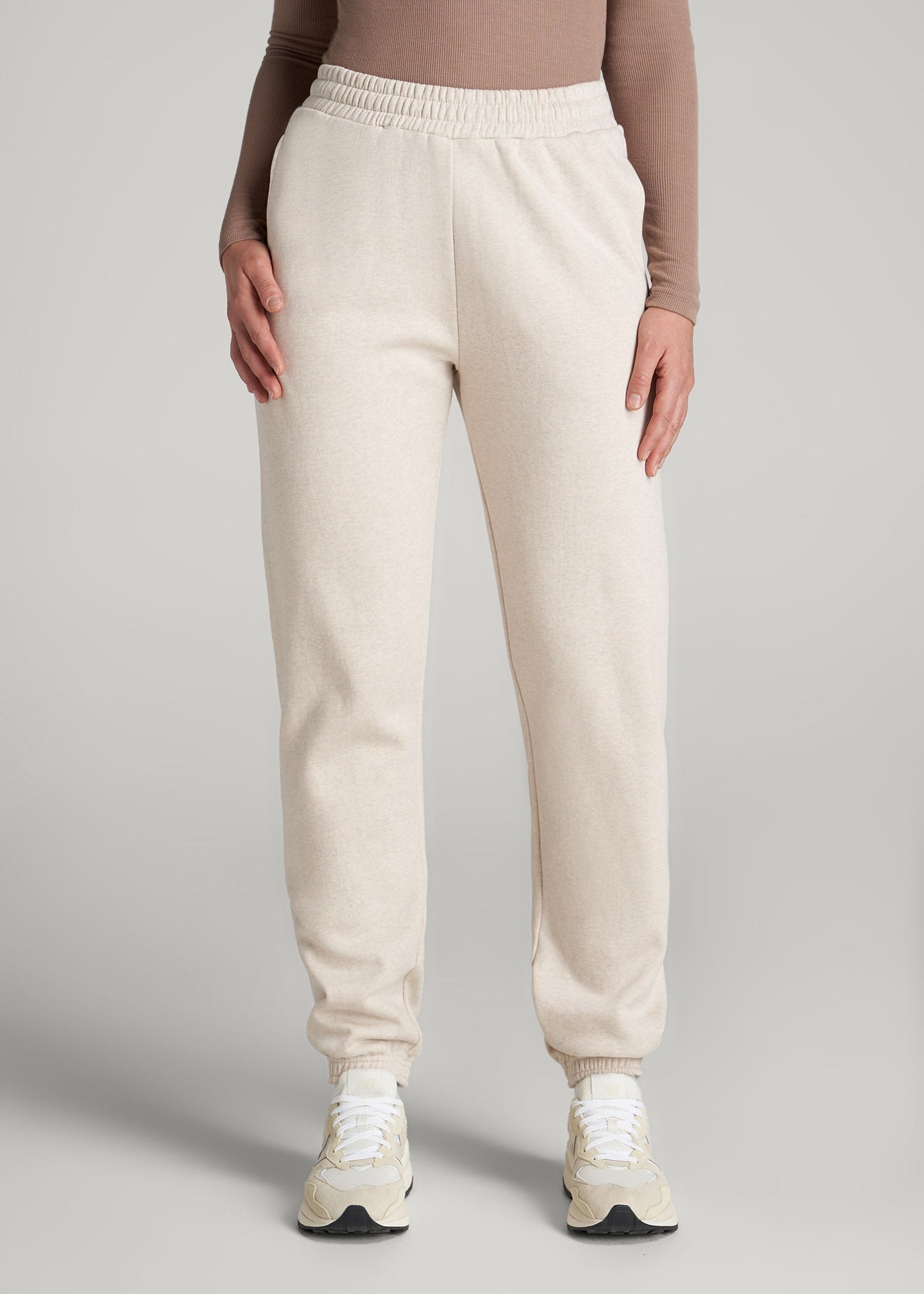Wearever Fleece Relaxed Sweatpants for Tall Women in Oatmeal Mix