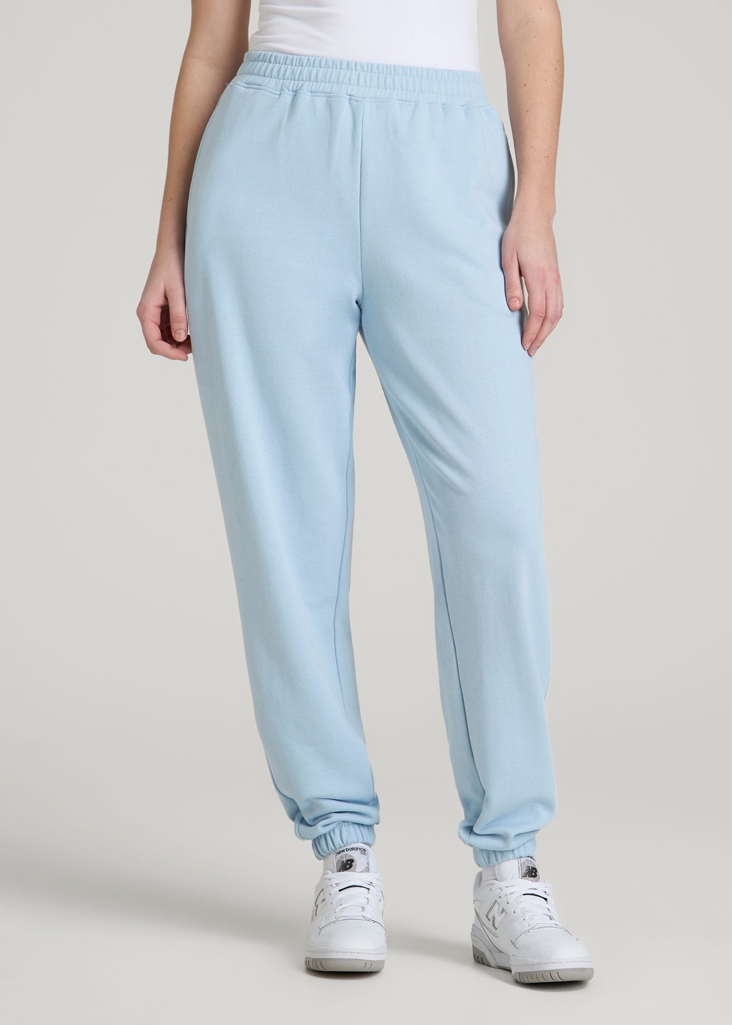 Wearever Oversized French Terry Joggers for Tall Women in Ice Blue