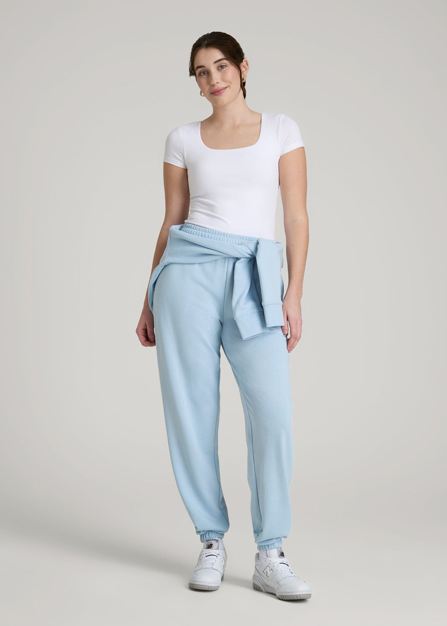 Wearever Oversized French Terry Joggers for Tall Women in Ice Blue