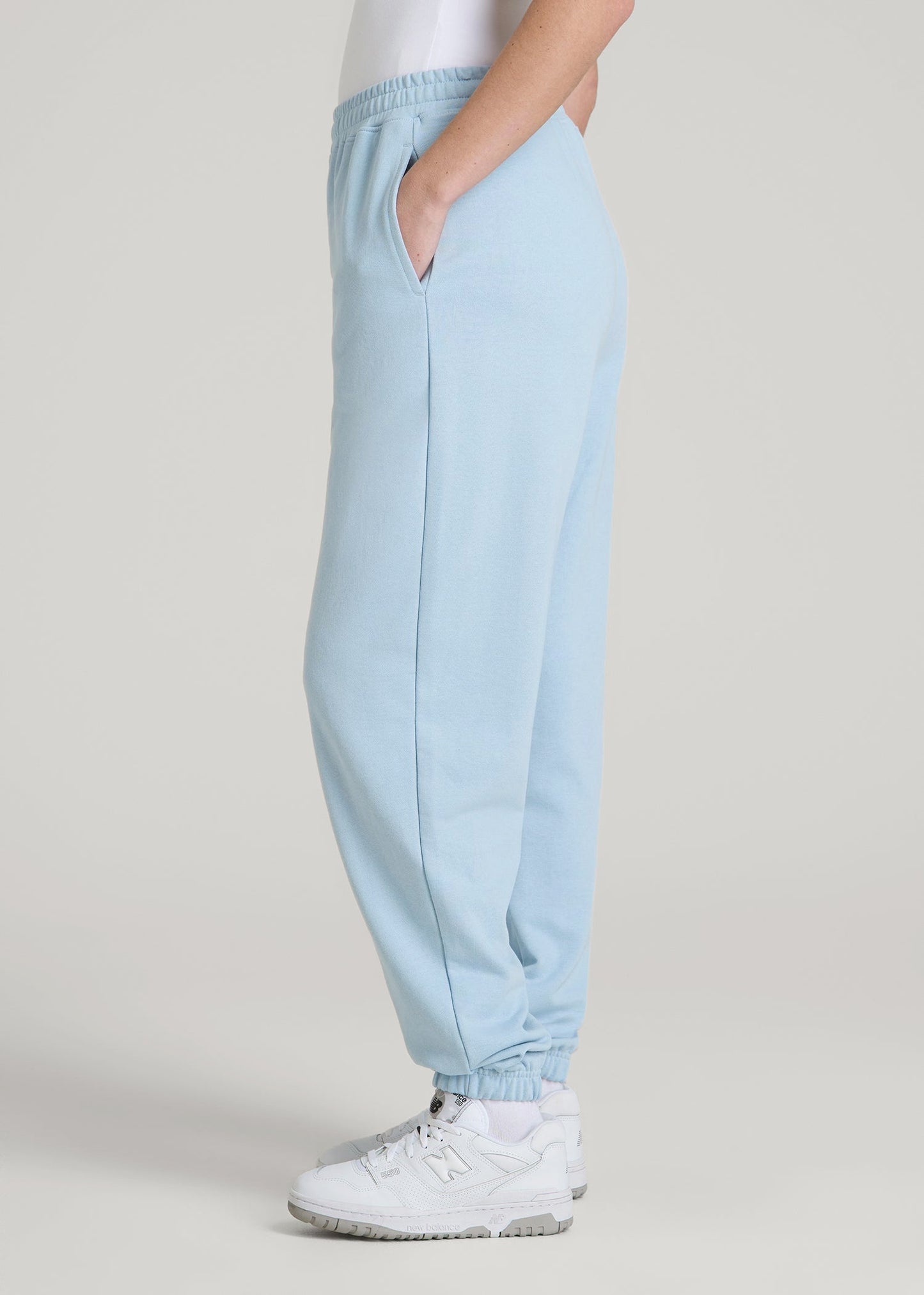 Wearever Oversized French Terry Joggers for Tall Women in Ice Blue