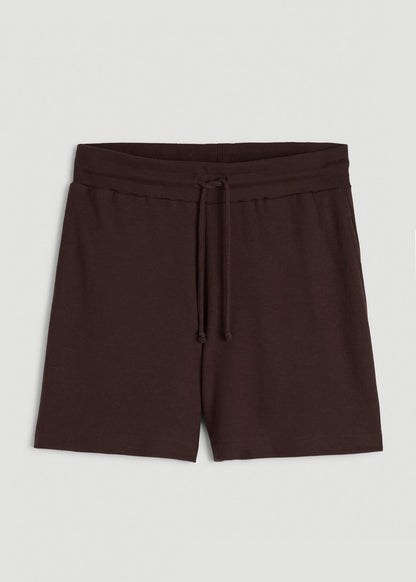 Waffle Sleep Shorts for Tall Women in Espresso