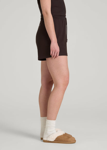 Waffle Sleep Shorts for Tall Women in Espresso