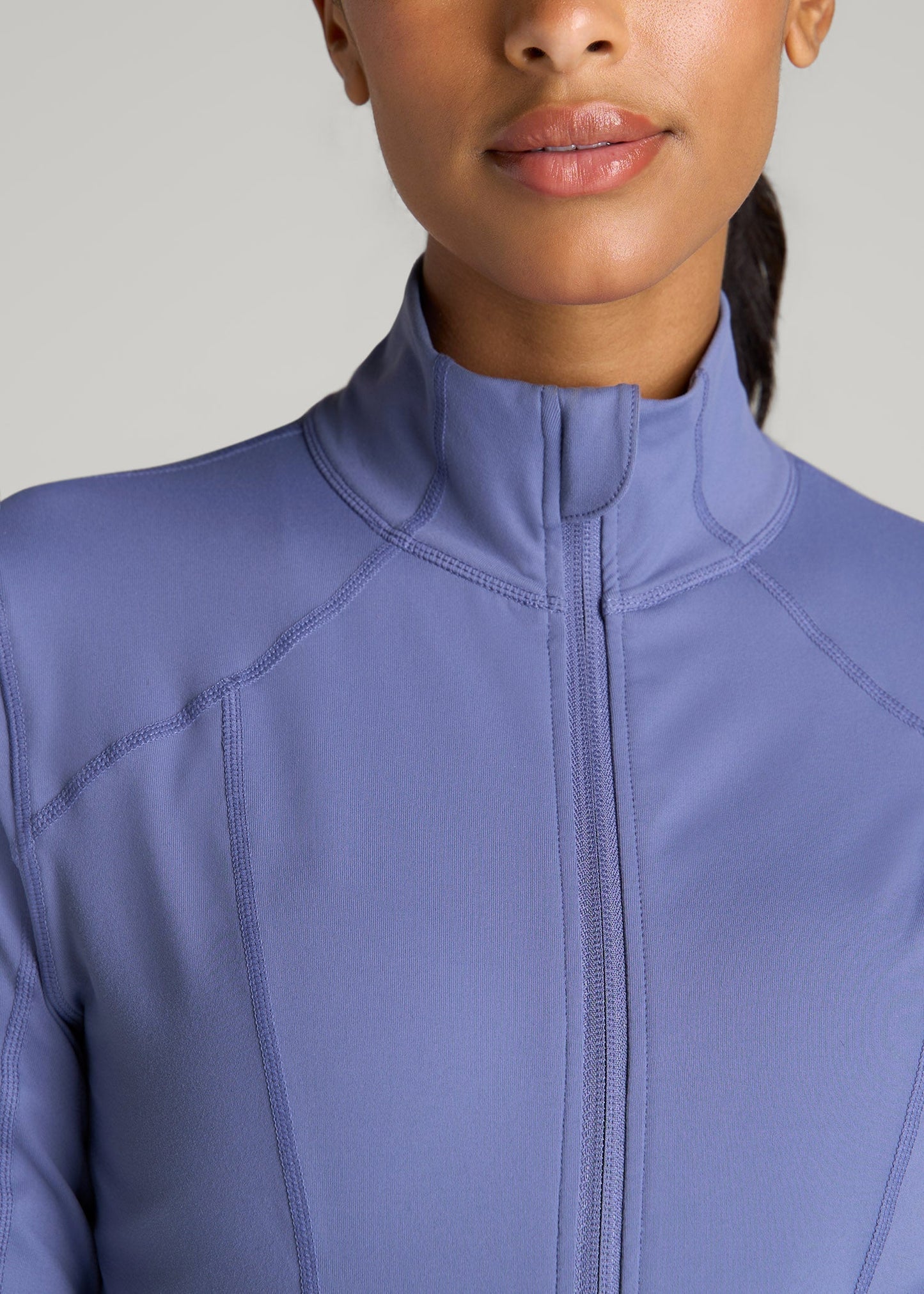 Women's Athletic Zip-Up Jacket for Tall Women in Marlin Blue