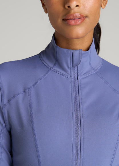 Women's Athletic Zip-Up Jacket for Tall Women in Marlin Blue