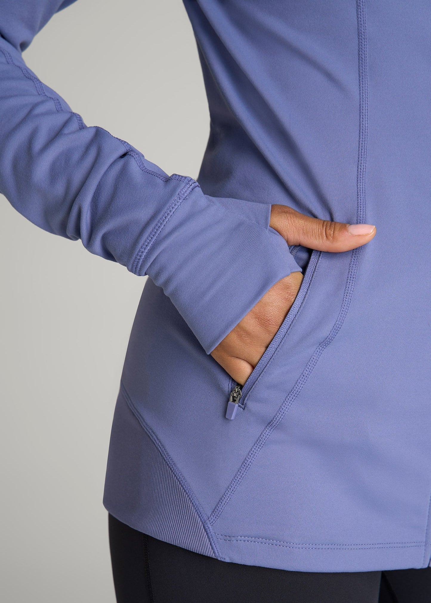 Women's Athletic Zip-Up Jacket for Tall Women in Marlin Blue