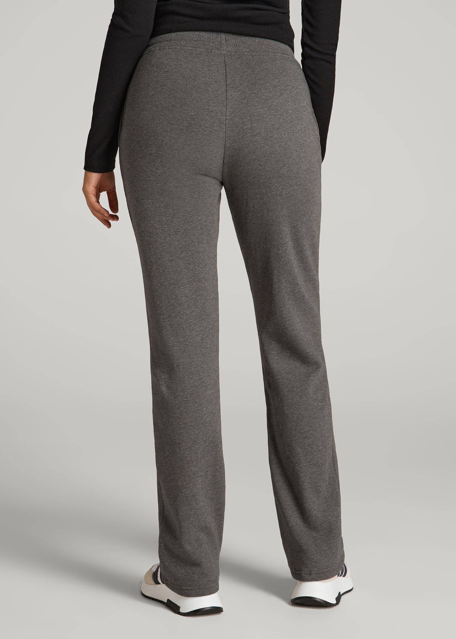 Wearever Fleece Open-Bottom Sweatpants for Tall Women in Charcoal Mix
