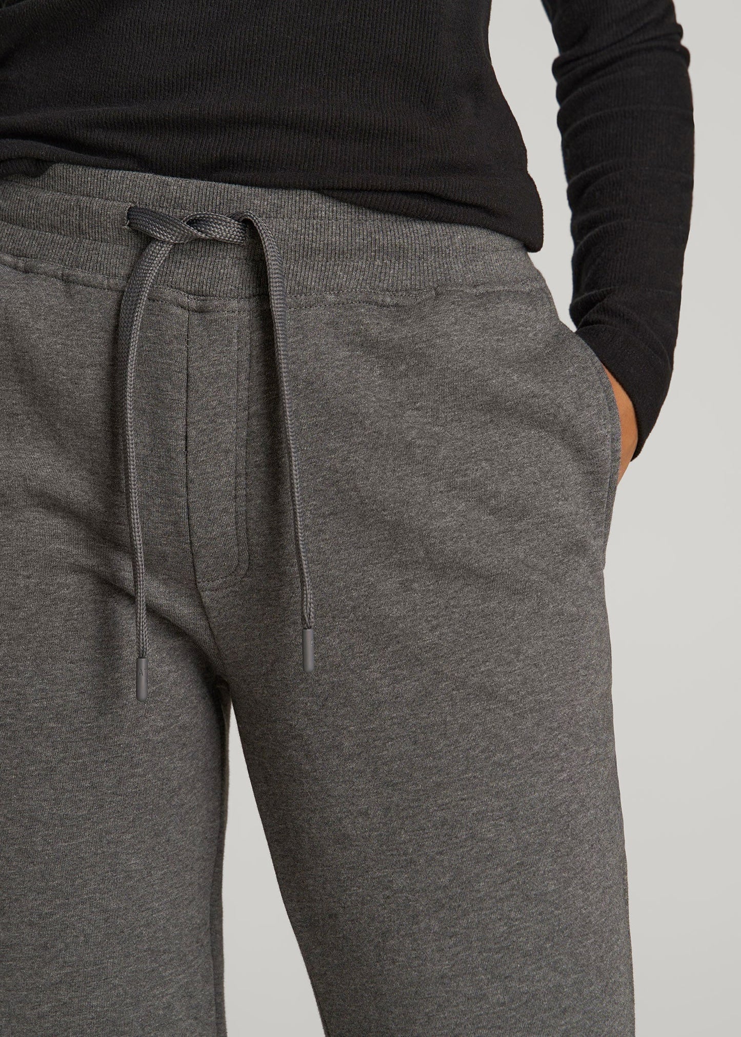 Wearever Fleece Open-Bottom Sweatpants for Tall Women in Charcoal Mix