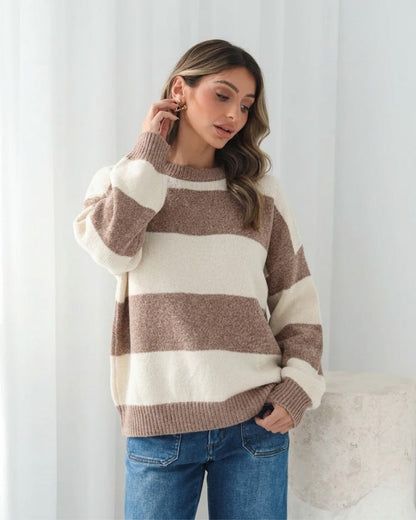Arliss Knit - Ivory Stripe | Women's Striped Knit Jumper