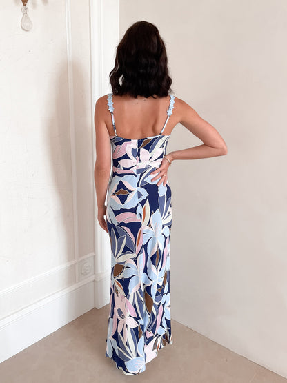 Audisa Blue Floral Dress | Women's Floral Maxi Dress