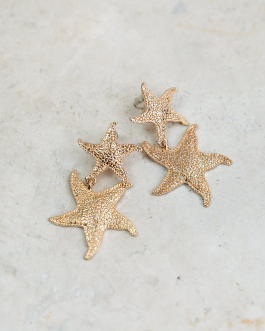 Auriga Gold Drop Earrings | Women's Starfish Drop Earrings