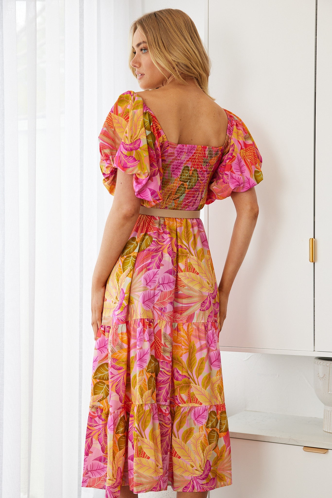 Axelle Dress Sunset Print | Women's Printed Midi Dress