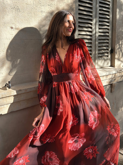 Dalitha Dress - Red Floral