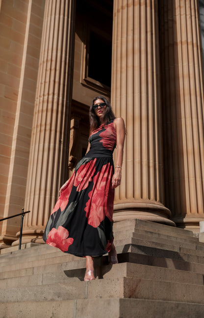 Balayage Black Floral Maxi Dress | Women's Floral Maxi Dress
