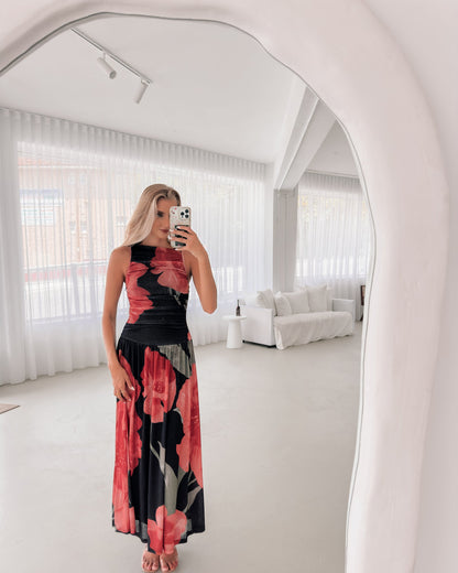 Balayage Black Floral Maxi Dress | Women's Floral Maxi Dress