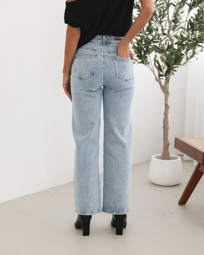 Bayley Light Denim Jeans | Women's High Waisted Flared Jeans