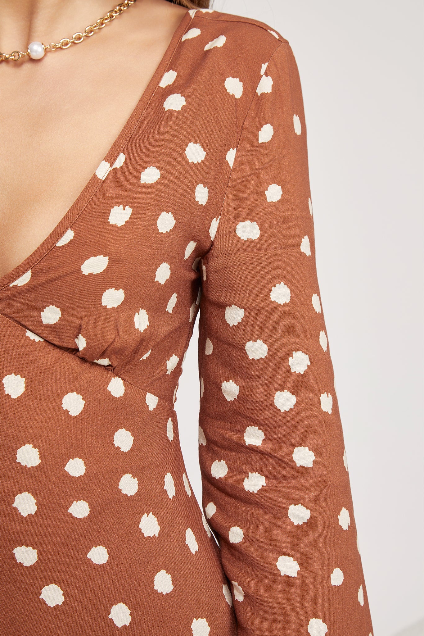 Bellamy Brown Spot Dress | Women's Polka Dot Mini Dress