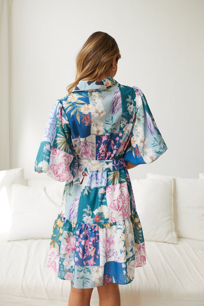 Bellarosa Navy Print Dress | Women's Floral Shirt Dress