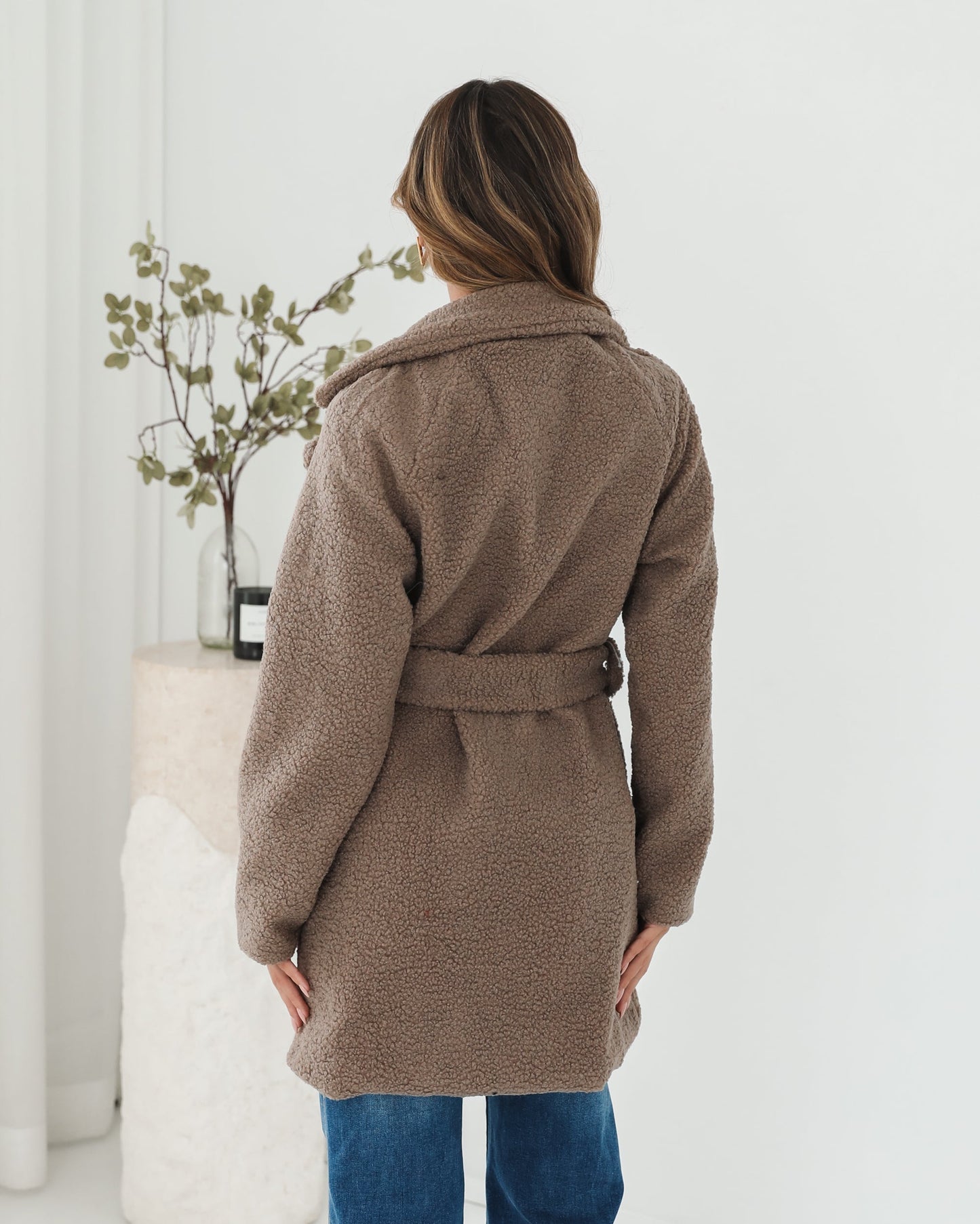 Brienna Taupe Jacket | Women's Teddy Jacket