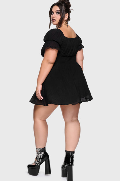 Celestial Night Off The Shoulder Mini Dress [Black]