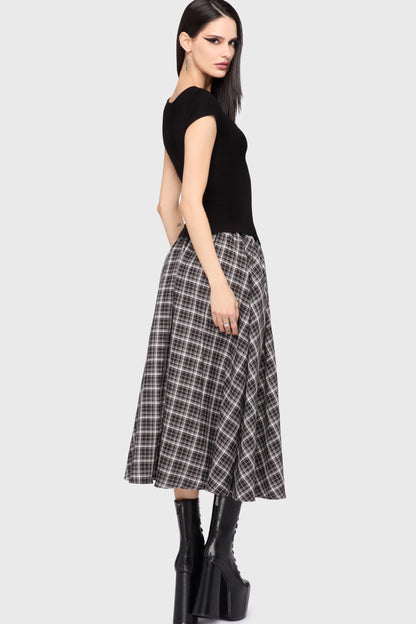 Chapel Blessing Plaid Midi Skirt