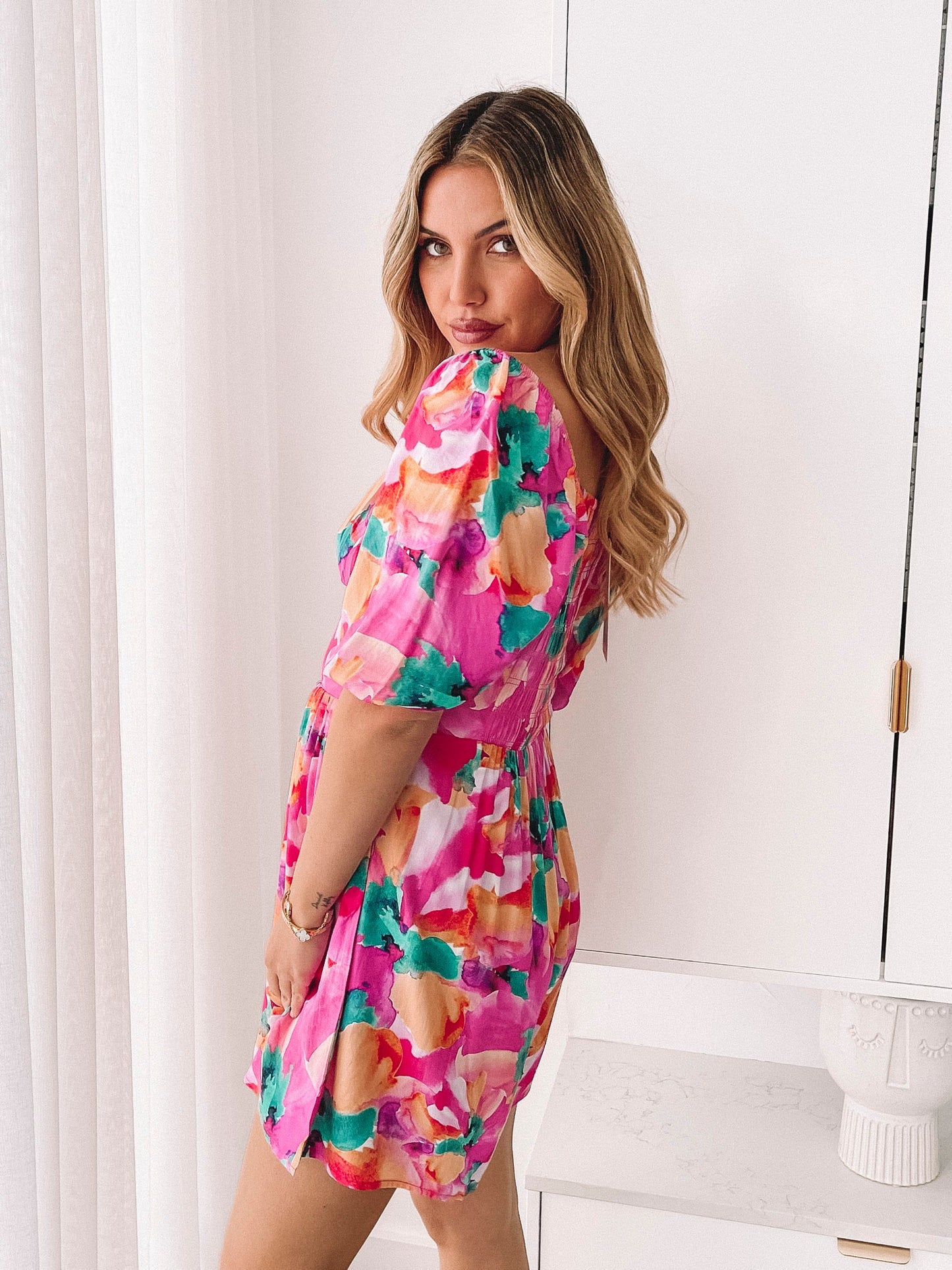Carolana Pink Fiesta Playsuit | Women's Printed Playsuit