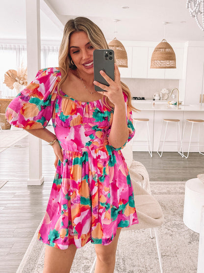 Carolana Pink Fiesta Playsuit | Women's Printed Playsuit