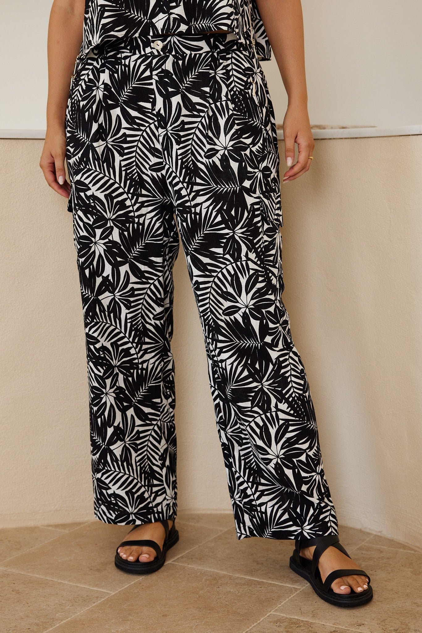 Casandra Print Pants | Women's High Waisted Wide Leg Pants