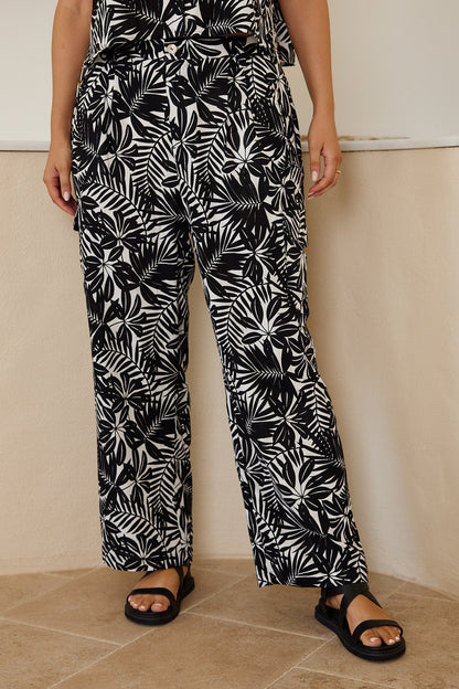 Casandra Print Pants | Women's High Waisted Wide Leg Pants