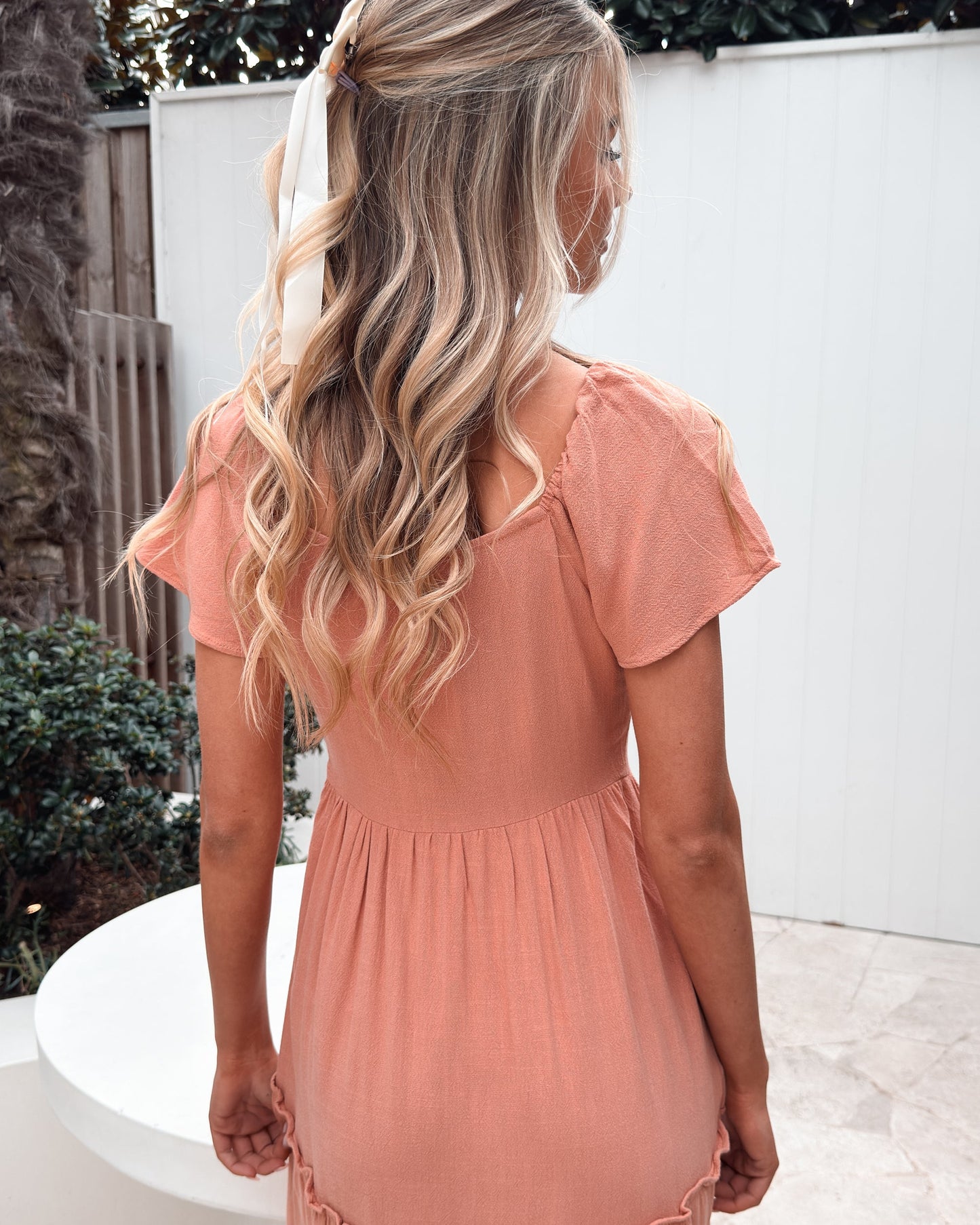 Celie Dress - Rust | Women's Linen Midi Dress