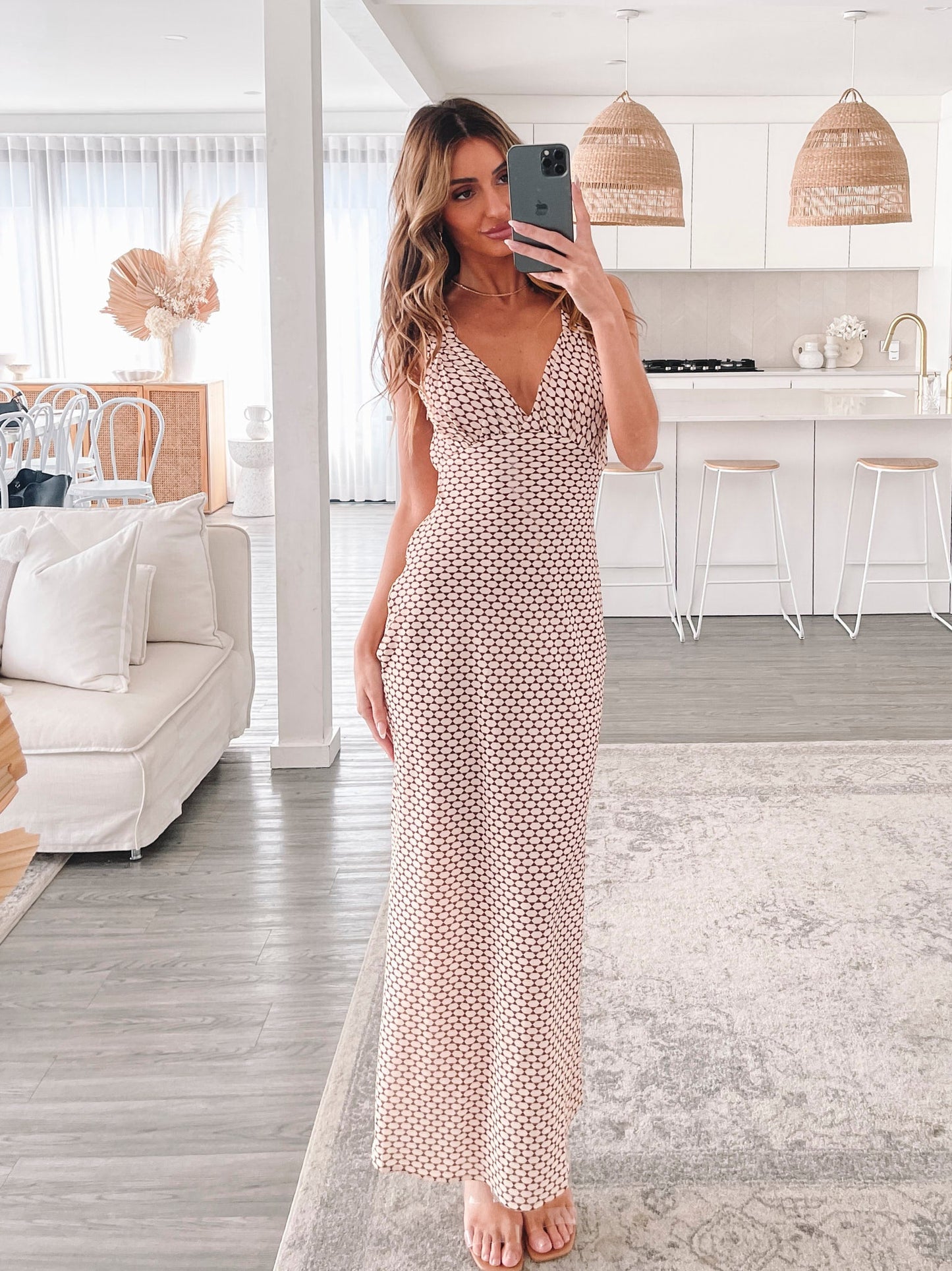 Charlette Brown Print Maxi Dress | Women's Printed Maxi Dress
