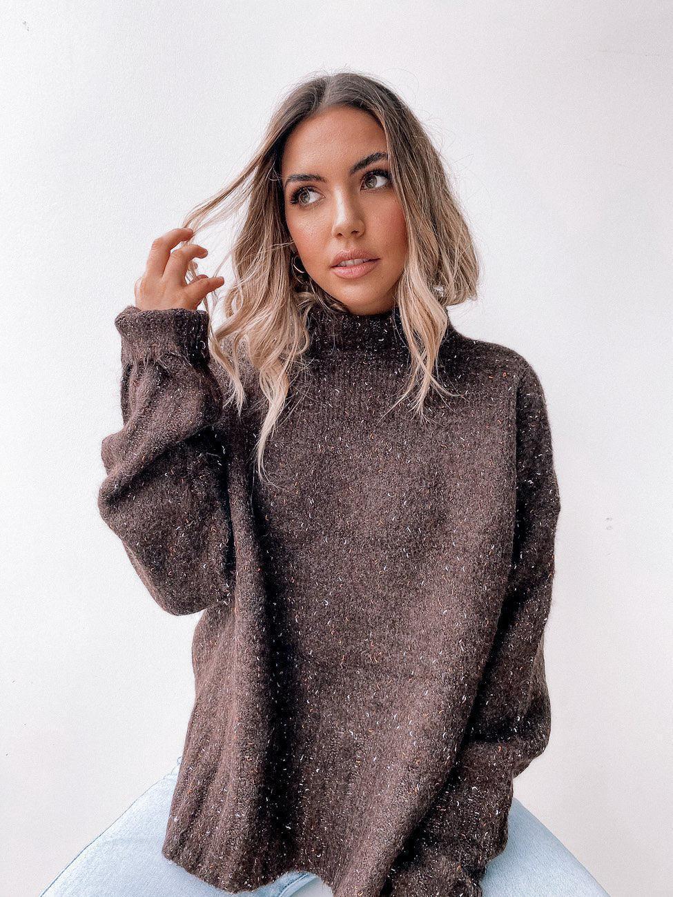 Chesterfield Jumper - Chocolate | Women's Heavyweight Turtleneck Jumper