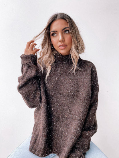 Chesterfield Jumper - Chocolate | Women's Heavyweight Turtleneck Jumper