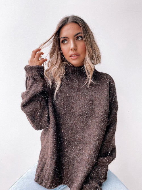 Chesterfield Jumper - Chocolate | Women's Heavyweight Turtleneck Jumper