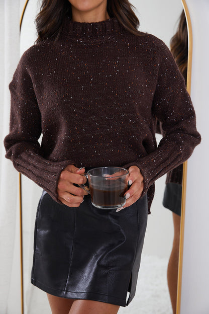 Chesterfield Jumper - Chocolate | Women's Heavyweight Turtleneck Jumper